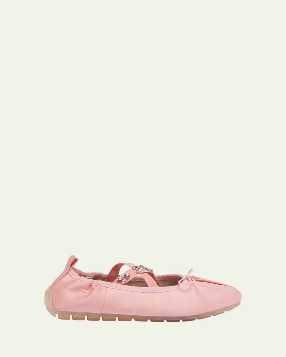Embellished Grip Ballerina Flats